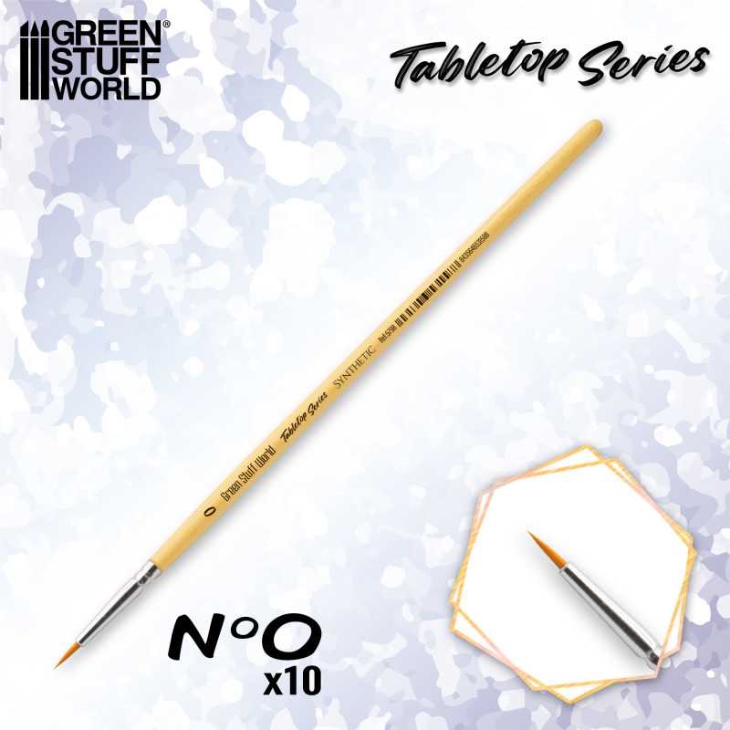 Green Stuff World: TABLETOP SERIES Synthetic Brush Set 0 (Pack of 10) Hobby Brushes Green Stuff World