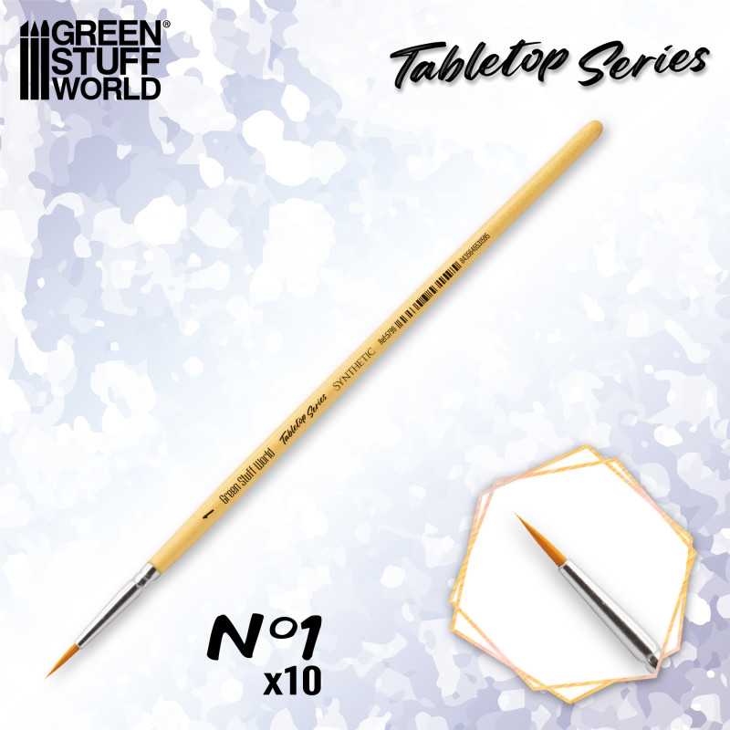 Green Stuff World: TABLETOP SERIES Synthetic Brush Set 1 (Pack of 10) Hobby Brushes Green Stuff World