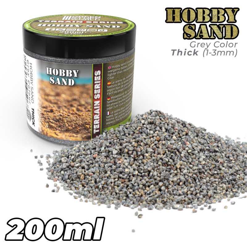 Green Stuff World: Thick Hobby Sand - Dark Grey 200ml Basing Materials Green Stuff World