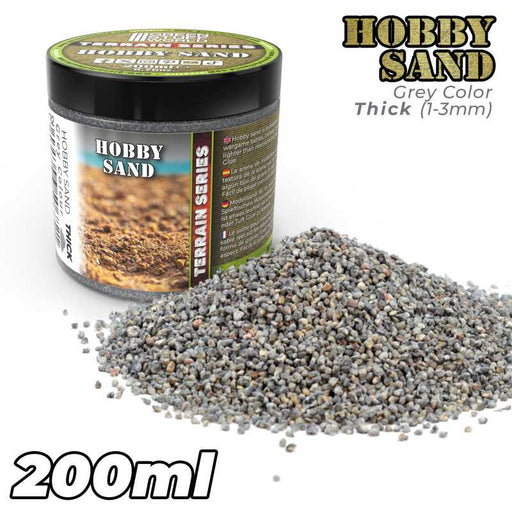Green Stuff World: Thick Hobby Sand - Dark Grey 200ml Basing Materials Green Stuff World