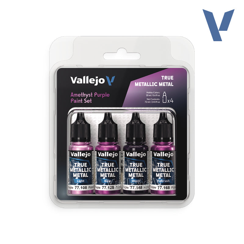 Vallejo: True Metallic Metal 77255 Amethyst Purple Paint Set Model Paints Vallejo