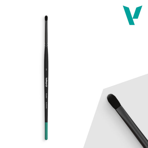 Vallejo: B06002 #2 Flat Shader Synthetic Filbert Brush Hobby Brushes Vallejo