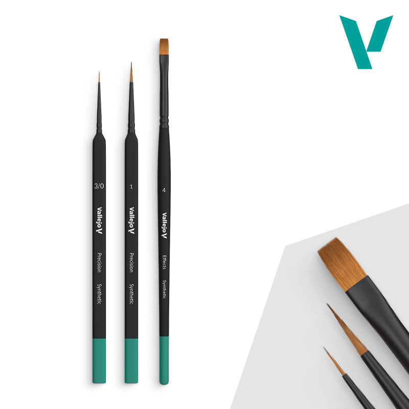 Vallejo: B03990 Synthetic Starter Brush Set Hobby Brushes Vallejo