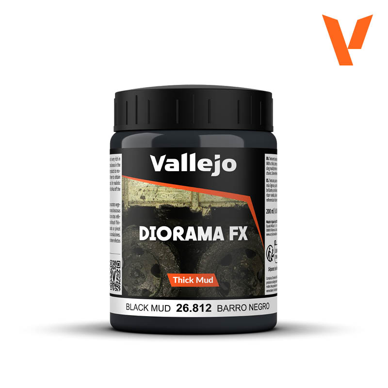 Vallejo: Diorama FX Thick Mud 26812 Black Mud Basing Materials Vallejo
