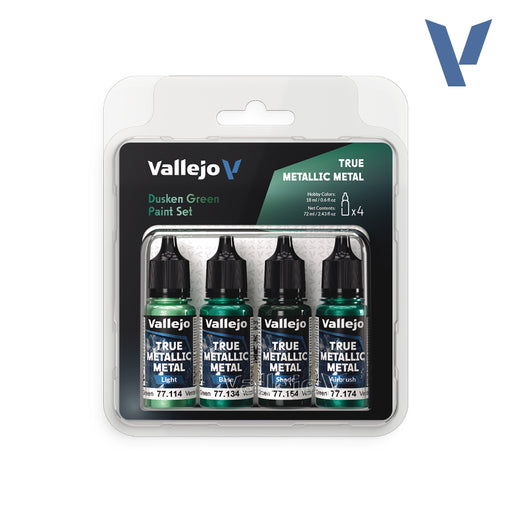 Vallejo: True Metallic Metal 77257 Dusken Green Paint Set Model Paints Vallejo