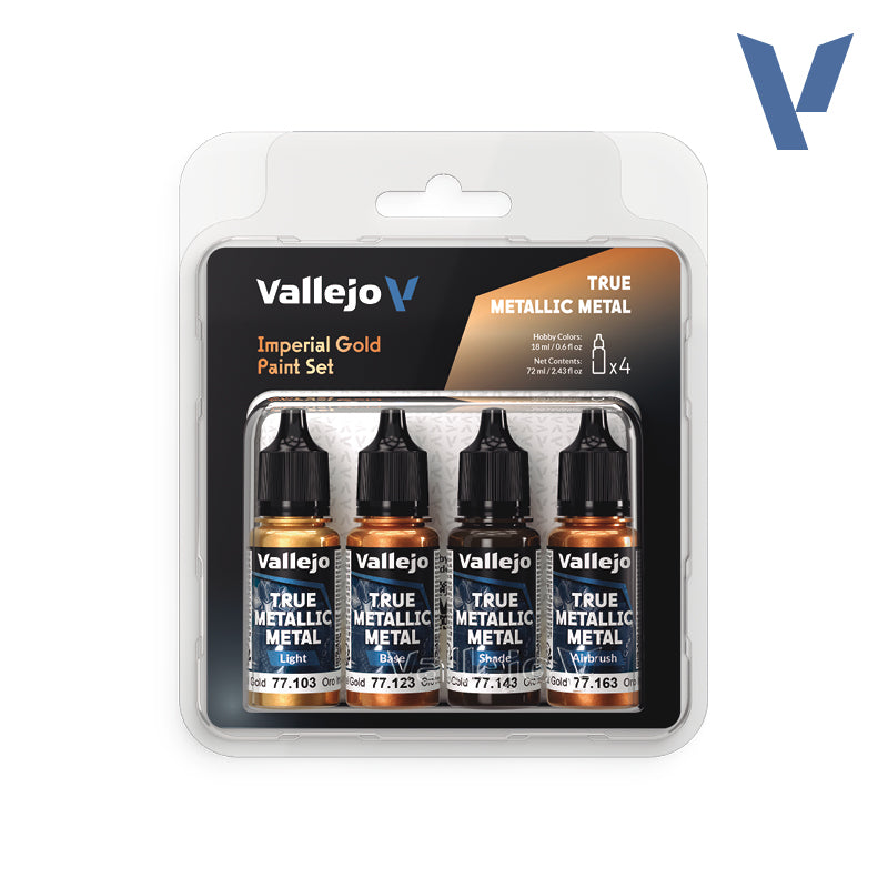 Vallejo: True Metallic Metal 77252 Imperial Gold Paint Set Model Paints Vallejo