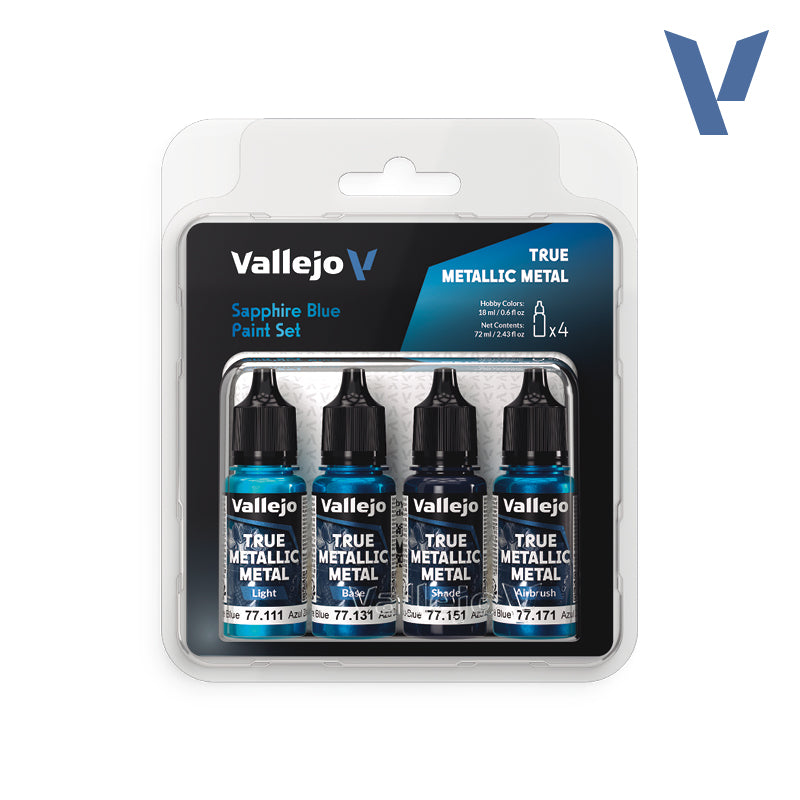 Vallejo: True Metallic Metal 77256 Sapphire Blue Paint Set Model Paints Vallejo