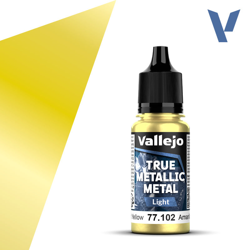 Vallejo: True Metallic Metal 77102 Radiant Yellow Light Model Paints Vallejo