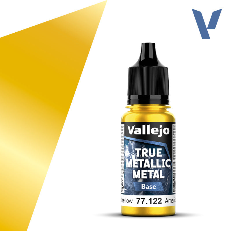 Vallejo: True Metallic Metal 77122 Radiant Yellow Base Model Paints Vallejo