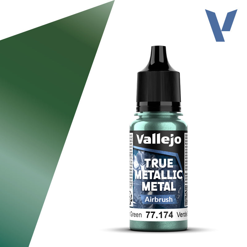 Vallejo: True Metallic Metal 77174 Dusken Green Airbrush Model Paints Vallejo