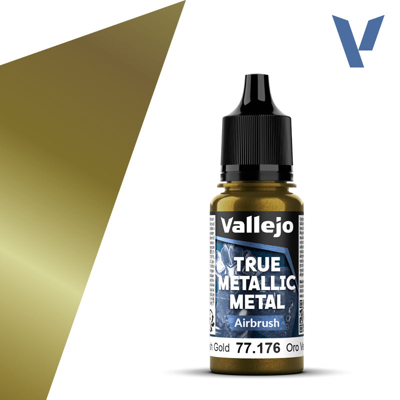 Vallejo: True Metallic Metal 77176 Greenish Gold Airbrush Model Paints Vallejo
