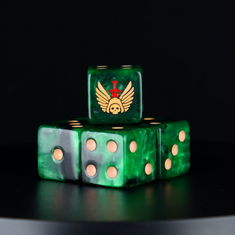 Baron of Dice: "Reaper Angels - Green" 25x16mm Square Corner Dice Dice & Gaming Accessories Baron of Dice