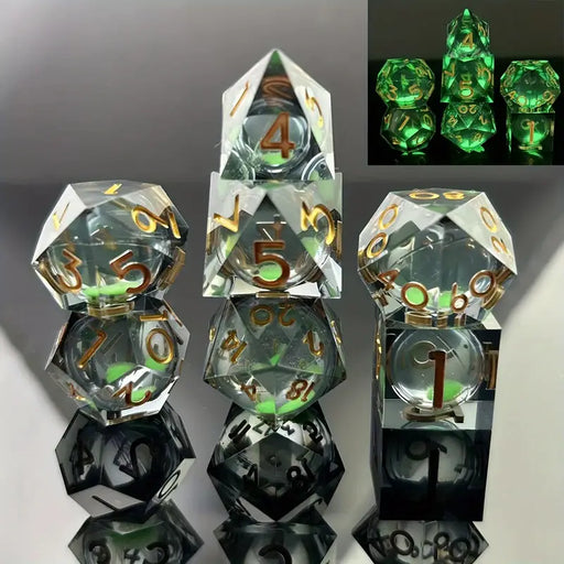 Seriously Good Dice: Luminous Quicksand 7 Die Set "Vivid Kryptonite" Dice & Gaming Accessories Taps Imports