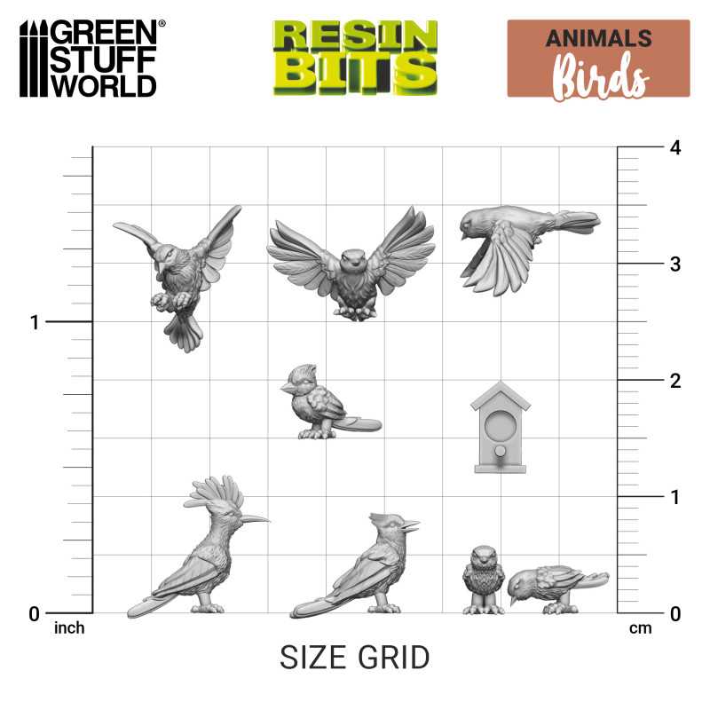 Green Stuff World: 3D printed set - Birds Model Tools & Glue Green Stuff World