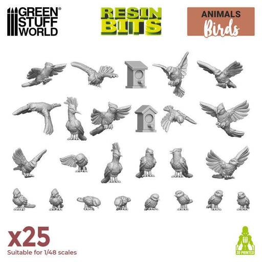 Green Stuff World: 3D printed set - Birds Model Tools & Glue Green Stuff World