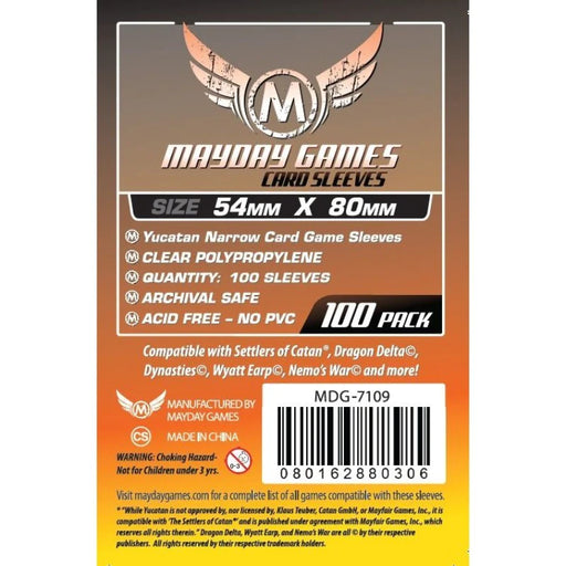 Mayday: Yucatan Narrow Sleeves 54mm X 80mm 100Ct Card Sleeves Mayday Games