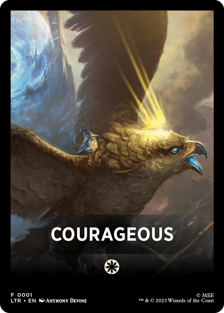 Courageous Theme Card [The Lord of the Rings: Tales of Middle-Earth Tokens] MTG Single Magic: The Gathering   