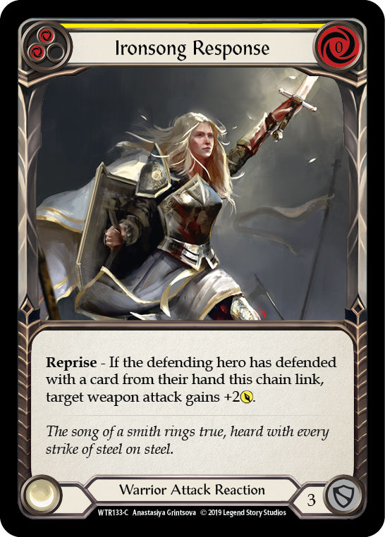 Ironsong Response (Yellow) [WTR133-C] Alpha Print Rainbow Foil Flesh And Blood Single Flesh And Blood   