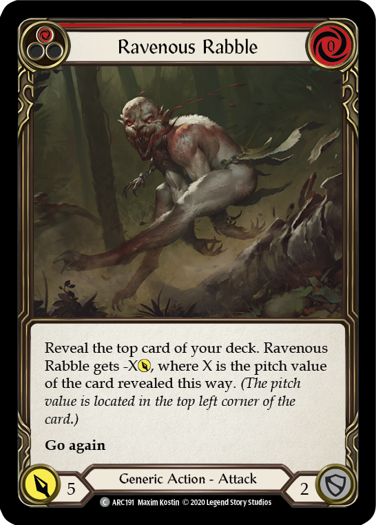 Ravenous Rabble (Red) [ARC191] Unlimited Edition Rainbow Foil Flesh And Blood Single Flesh And Blood   