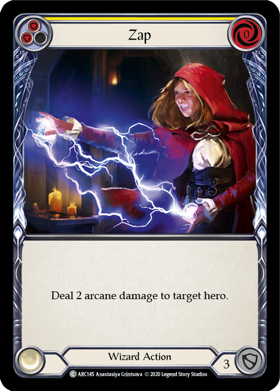 Zap (Yellow) [ARC145] Unlimited Edition Rainbow Foil Flesh And Blood Single Flesh And Blood   