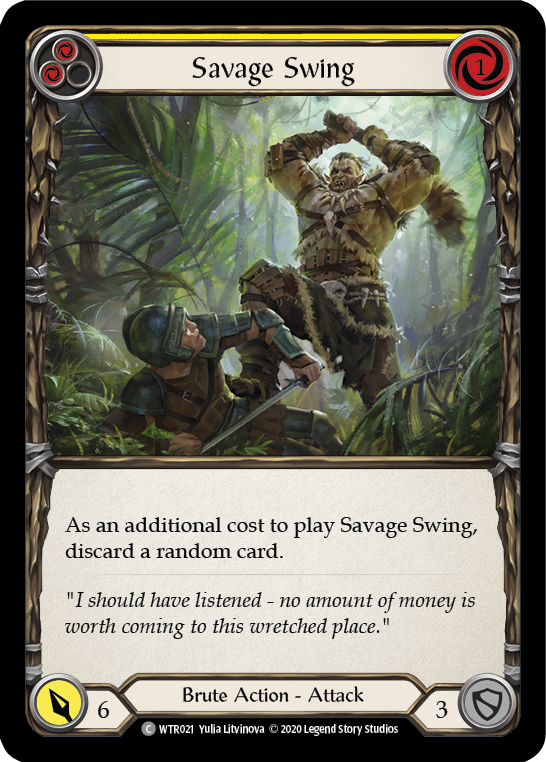 Savage Swing (Yellow) [WTR021] Unlimited Edition Rainbow Foil Flesh And Blood Single Flesh And Blood   