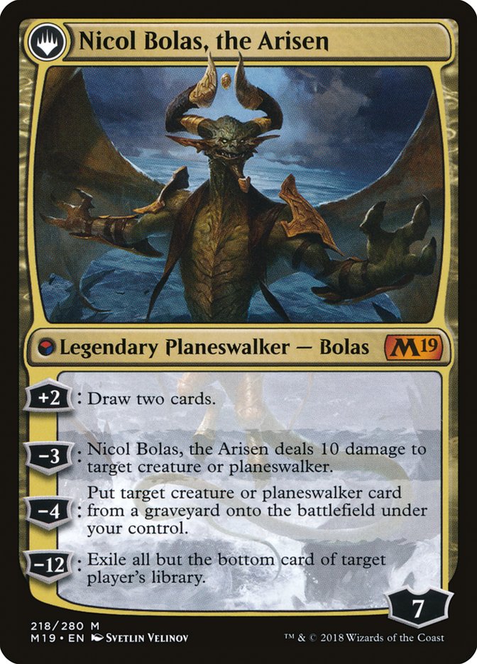 Nicol Bolas, the Ravager // Nicol Bolas, the Arisen [Core Set 2019] MTG Single Magic: The Gathering   