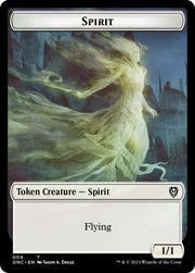 Human // Spirit Double-Sided Token [Tokens] Phyrexia: All Will Be One Commander Tokens MTG Single Magic: The Gathering