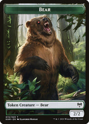 Human Warrior // Bear Double-Sided Token [Tokens] Kaldheim Tokens MTG Single Magic: The Gathering
