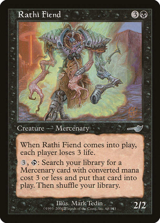 Rathi Fiend [Nemesis] MTG Single Magic: The Gathering   