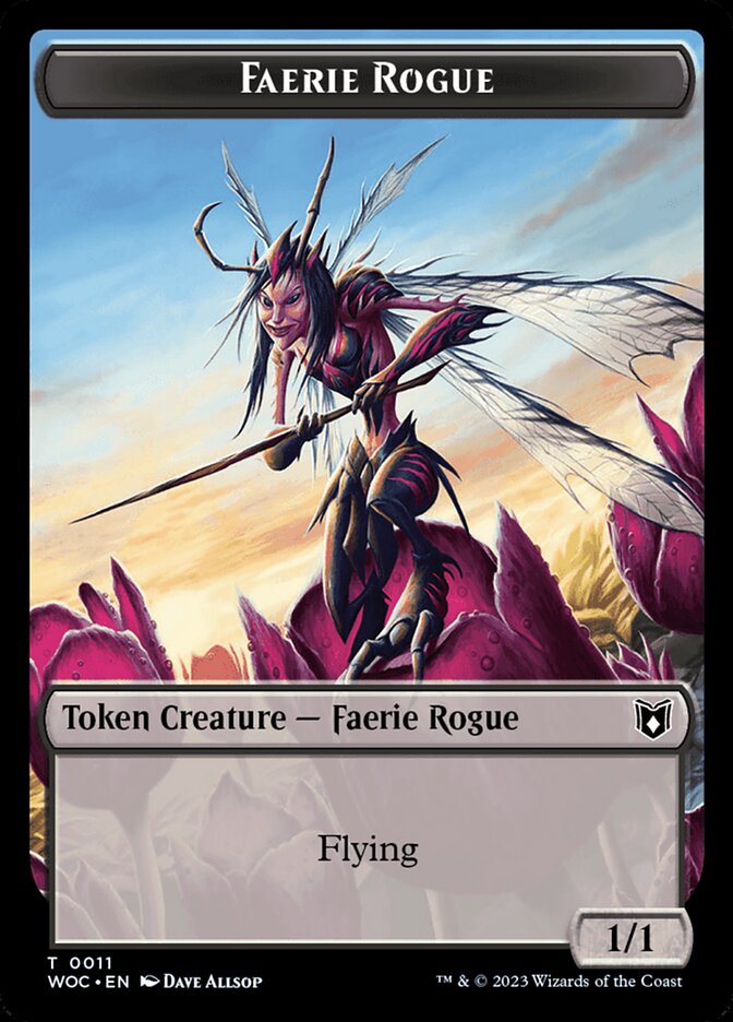 Faerie Rogue // Faerie (0011) Double-Sided Token [Tokens] Wilds of Eldraine Commander Tokens MTG Single Magic: The Gathering