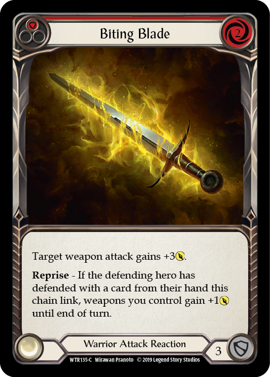 Biting Blade (Red) [WTR135-C] Alpha Print Rainbow Foil Flesh And Blood Single Flesh And Blood   