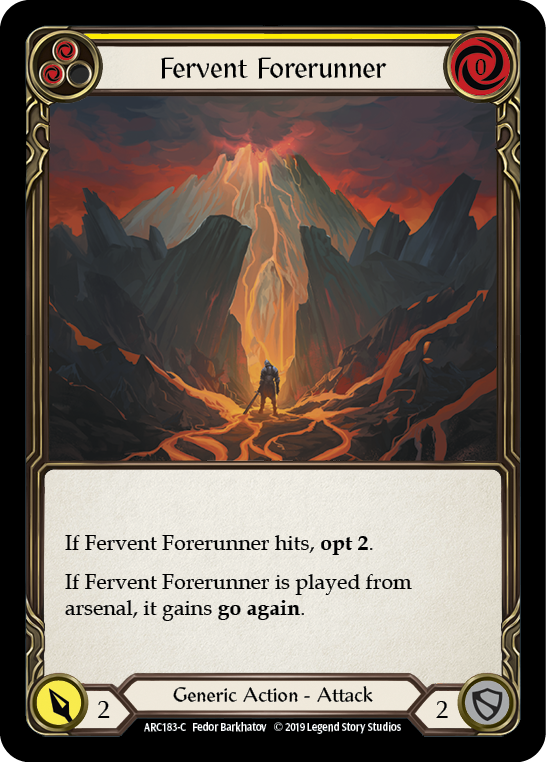 Fervent Forerunner (Yellow) [ARC183-C] 1st Edition Rainbow Foil Flesh And Blood Single Flesh And Blood   