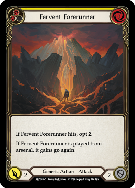Fervent Forerunner (Yellow) [ARC183-C] 1st Edition Rainbow Foil Flesh And Blood Single Flesh And Blood   