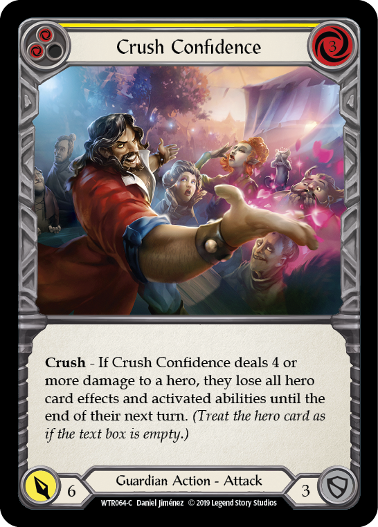 Crush Confidence (Yellow) [WTR064-C] Alpha Print Rainbow Foil Flesh And Blood Single Flesh And Blood   