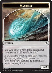 Manifest // Angel Double-Sided Token [Tokens] Commander 2018 Tokens MTG Single Magic: The Gathering