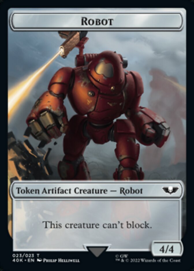 Astartes Warrior // Robot Double-Sided Token (Surge Foil) [Tokens] Warhammer 40,000 Tokens MTG Single Magic: The Gathering