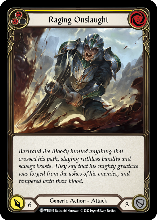 Raging Onslaught (Yellow) [WTR189] Unlimited Edition Normal Flesh And Blood Single Flesh And Blood   
