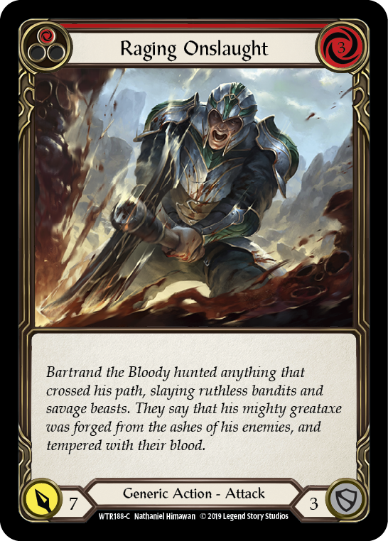 Raging Onslaught (Red) [WTR188-C] Alpha Print Normal Flesh And Blood Single Flesh And Blood   
