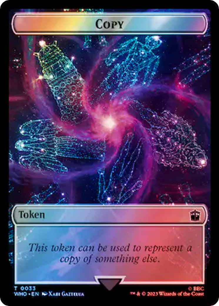 Copy // Beast Double-Sided Token (Surge Foil) [Tokens] Doctor Who Tokens MTG Single Magic: The Gathering