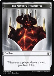 Ob Nixilis, Reignited Emblem // Zombie (010) Double-Sided Token [Tokens] Commander 2019 Tokens MTG Single Magic: The Gathering
