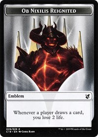 Ob Nixilis, Reignited Emblem // Zombie (010) Double-Sided Token [Tokens] Commander 2019 Tokens MTG Single Magic: The Gathering