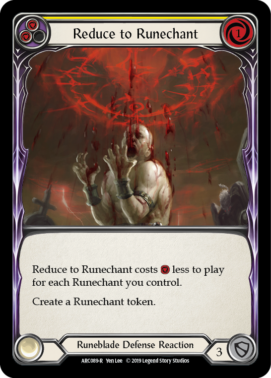 Reduce to Runechant (Yellow) [ARC089-R] 1st Edition Rainbow Foil Flesh And Blood Single Flesh And Blood   