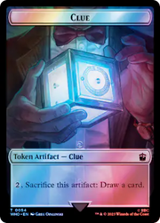 Alien Angel // Clue (0053) Double-Sided Token (Surge Foil) [Tokens] Doctor Who Tokens MTG Single Magic: The Gathering