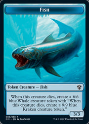 Beast (010) // Fish Double-Sided Token [Tokens] Commander 2021 Tokens MTG Single Magic: The Gathering