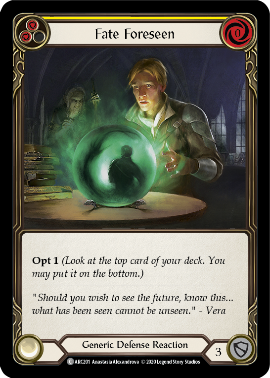 Fate Foreseen (Yellow) [ARC201] Unlimited Edition Rainbow Foil Flesh And Blood Single Flesh And Blood   