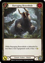 Barraging Brawnhide (Yellow) [WTR177] Unlimited Edition Rainbow Foil Flesh And Blood Single Flesh And Blood   