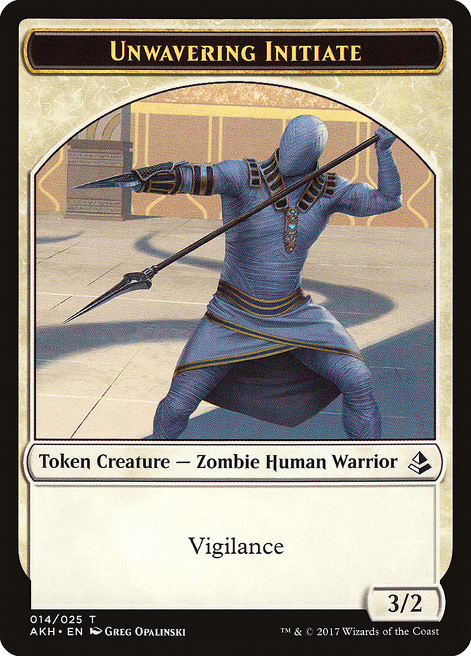 Unwavering Initiate // Wurm Double-Sided Token [Tokens] Amonkhet Tokens MTG Single Magic: The Gathering