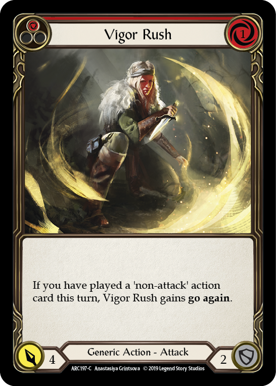 Vigor Rush (Red) [ARC197-C] 1st Edition Rainbow Foil Flesh And Blood Single Flesh And Blood   
