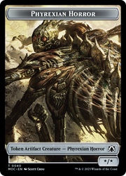 Phyrexian Golem // Phyrexian Horror Double-Sided Token [Tokens] March of the Machine Commander Tokens MTG Single Magic: The Gathering