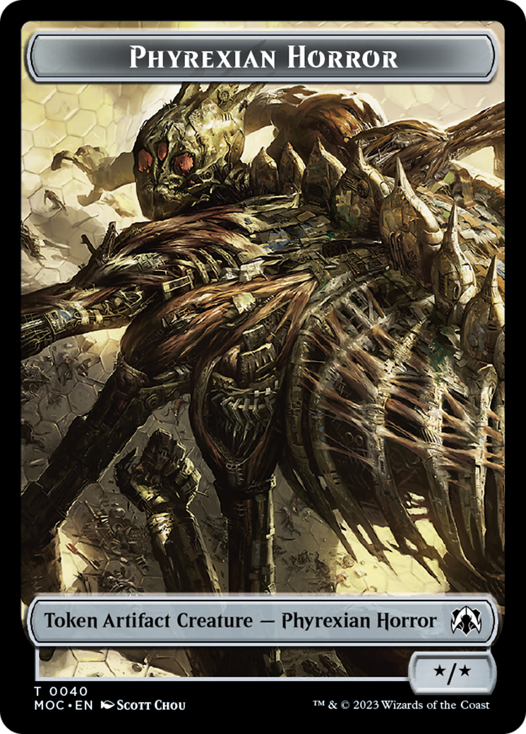 Phyrexian Golem // Phyrexian Horror Double-Sided Token [Tokens] March of the Machine Commander Tokens MTG Single Magic: The Gathering